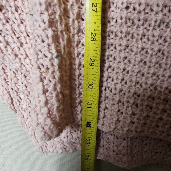 Pink Knit Tunic Sweater Womens Medium Cowl Neck Candy Speckled Chic Winterwear - Picture 9 of 11